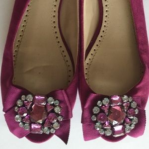 Adonis Pink Suede Holiday Crystal Ballet Flats 7